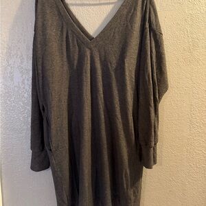 Socialite Charcoal V-Neck Tunic